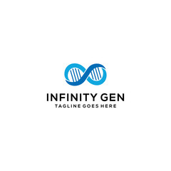 Creative abstract modern infinity gen logo template design 