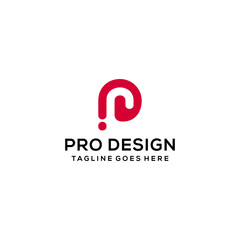 Creative Illustration modern P,R sign geometric logo design template
