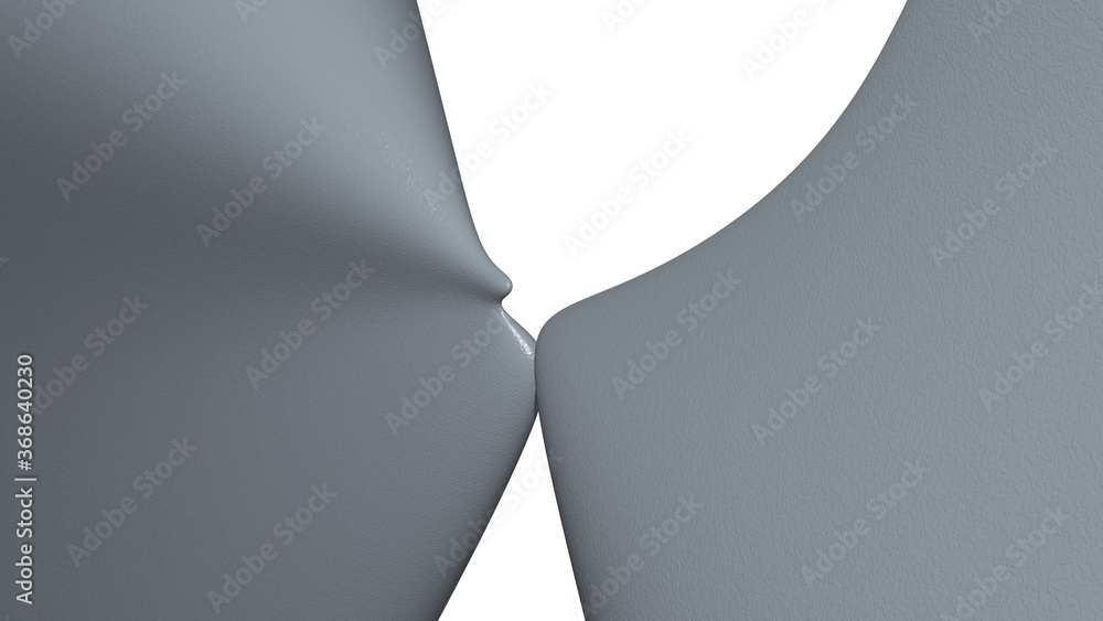 Poster chaotic 3d abstract background of curved geometrical patterns of slate gray color with lighting and 