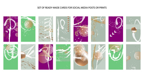 Elegant natural pastel muted pale calm tones card templates set. Collection of romantic abstraction background