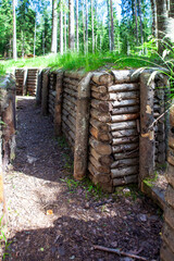 Full profile trenches. Memorial and historical region Kuuterselkä 1944 Lebyazhye settlement....