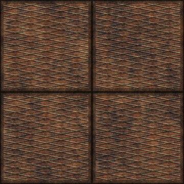 Rusty metal plate. Seamless texture. Steampunk background.