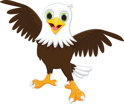 illustration of happy eagle cartoon