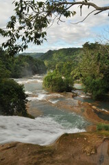 Motiepa Waterfall at Palenque in Mexico, Natural background