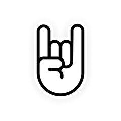 Rock and Roll sign. Hand gesture sign. Vector on isolated white background. EPS 10