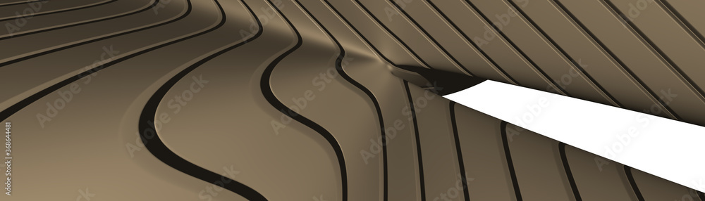 Aufkleber ultra wide image made of navajo white monochromic 3d curved abstract background image made of plain 