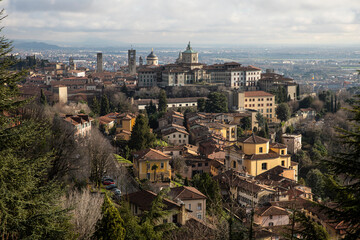 Fototapeta na wymiar Citta Alta Bergamo Italy Uptown 