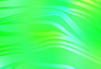 Light Green, Yellow vector pattern with curved lines.