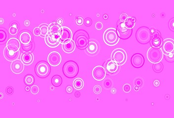 Light Pink vector texture with disks, lines.