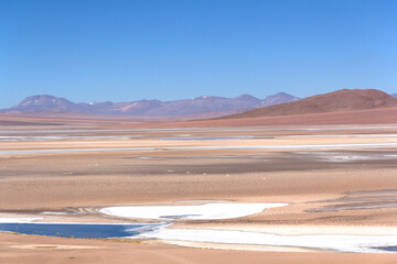 Fototapeta na wymiar 'Los Flamencos' National Reserve in Atacama Desert, Chile.