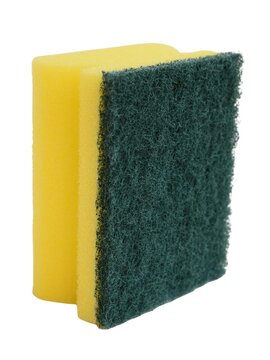 Scouring pad. Estropajo de fibra negra con esponja salvau&ntilde;as.
