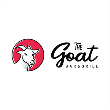 goat meat barbecue and grill bar logo template