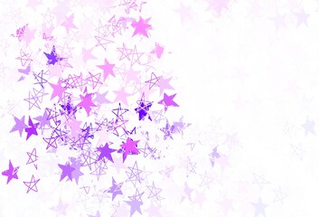 Obraz na płótnie Canvas Light Purple vector pattern with christmas stars.