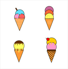 Cartoon illustration of ice cream