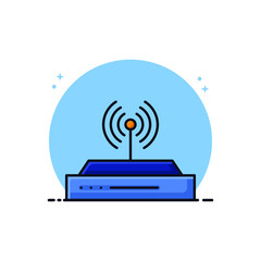 Wireless Signal Vector Icon Illustration. Internet Wifi Connect Server Symbol Conceptual