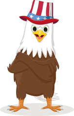 illustration of american Eagle in the patriotic hat 