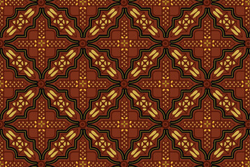Indonesian batik motifs with very distinctive plant patterns