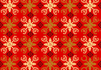 Indonesian batik motifs with very distinctive plant patterns