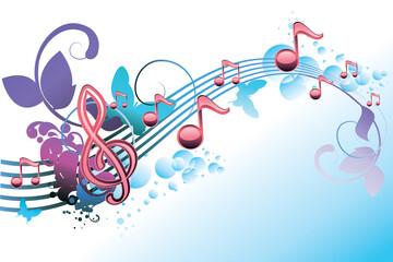 Melody - decorative musical colorful background
