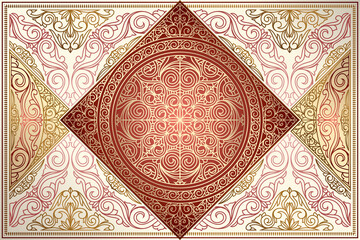 Golden ornate decorative vintage design