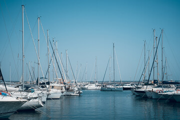 Fototapeta na wymiar yachts in the harbor, Mallorca, Spain