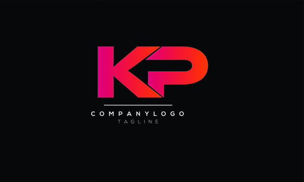 Kp logo monogram emblem style with crown shape design template • wall  stickers white, vector, typography | myloview.com