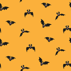 Repeatable Halloween seamless patterns graphic background. Textile vampire bat texture wallpaper collection. Vector illustration design.