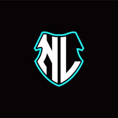 N L initial logo design with a shield shape
