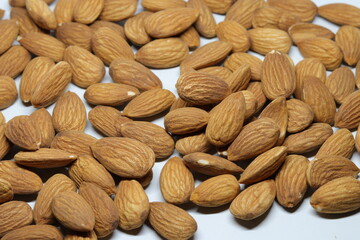 Almonds isolated on white background