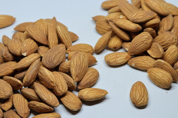 Almonds isolated on white background