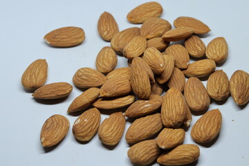 Almonds isolated on white background