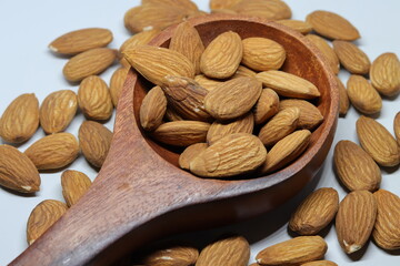 Almonds isolated on white background