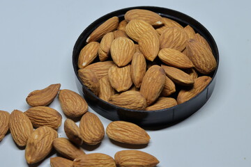 Almonds isolated on white background