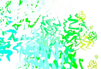 Light Blue, Green vector background with curved lines.