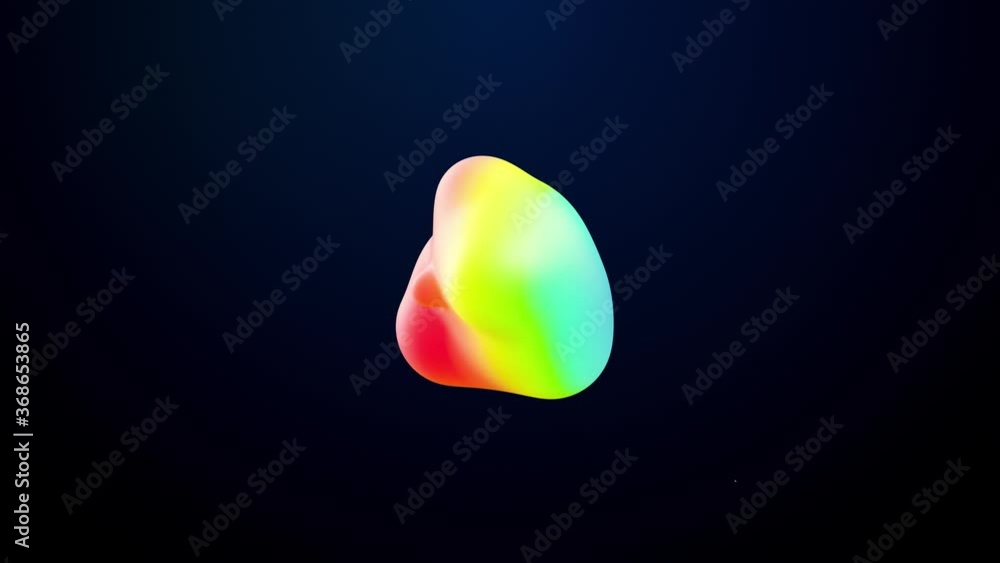 Poster abstract 3d background with beautiful colorful gradient on metaball, spheres circulate in air with i