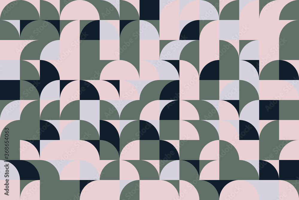 Aufkleber geometric pattern with round and rectangle shapes in trendy flat autumn colors. abstract vector back