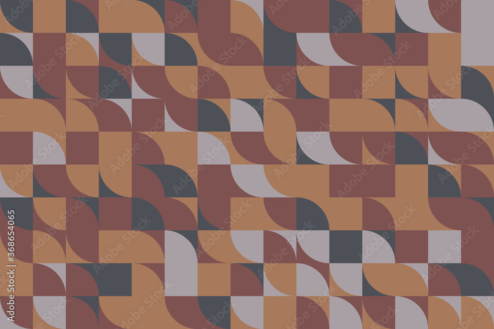 Aufkleber geometric pattern with round and rectangle shapes in trendy flat autumn colors. abstract vector back