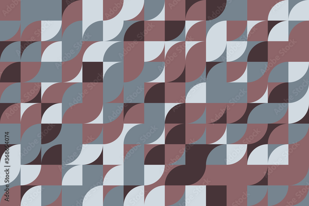 Aufkleber geometric pattern with round and rectangle shapes in trendy flat autumn colors. abstract vector back