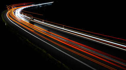 lights of cars with night