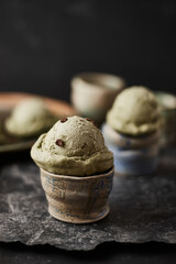 Homemade Green tea ice cream.