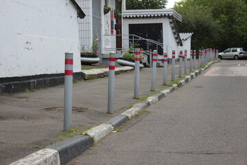 anti-parking bollards in the yard