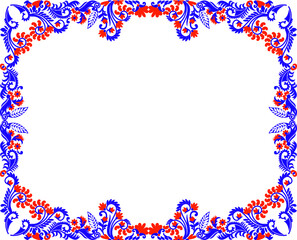 Obraz premium Hungarian beautiful folk art, floral decoration beautiful flower illustration 