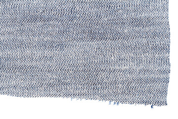 Piece of blue jeans fabric