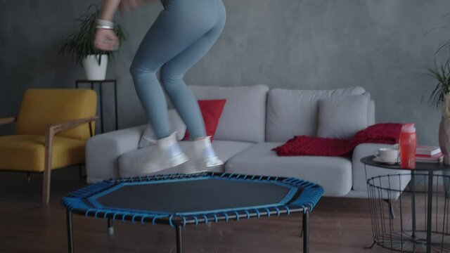 The direction of home fitness: training on a mini trampoline.