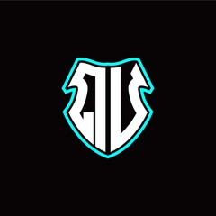 Q U initial logo design with a shield shape