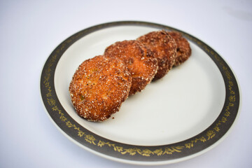 Dahi kebab or Hung curd kabab. Deep fried appetizer 