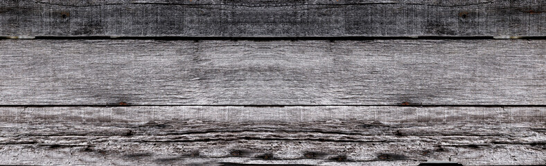 Panorama of vintage wood plank texture surface and background