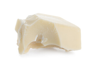 Piece of delicious chocolate isolated on white