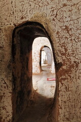 Rock cut passageway-row of Buddhist shrines. Thirty-three Heaven Grottoes-MatiSi Temple-Gansu-China-0988