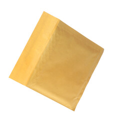 Kraft paper envelope isolated on white. Mail service